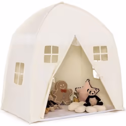 Tente de Jeu Enfants 3 Ans + COSTWAY-3 Personnes-Porte à Glissiere-Fenêtres Respirantes-Tapis Antidérapant et Sac de