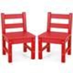 COSTWAY Lot de 2 Chaises pour Enfants en Plastique PE - 34 x 33 x 57 cm (L x l x H) Rouge