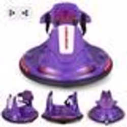 COSTWAY Auto Tamponneuse Electrique 360° 6V pour Enfants - Télécommande 2.4G - Contours Anti-Chocs 2 Moteur 3-8 Ans Violet