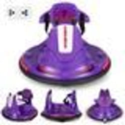 COSTWAY Auto Tamponneuse Electrique 360° 6V pour Enfants - Télécommande 2.4G - Contours Anti-Chocs 2 Moteur 3-8 Ans Violet