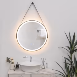 Description générale Le miroir de salle de bain rond LED de 60 cm de COSTWAY allie modernité et fonctionnalité. Avec sa conce ...