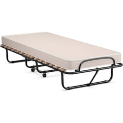 Costway - Lit Pliant 1 Personne Adulte 190x80CM avec Matelas en Mousse à Mémoire de Forme, Lit d'Apoint Pliable à 4 roulettes et Sommier à 15 Lattes
