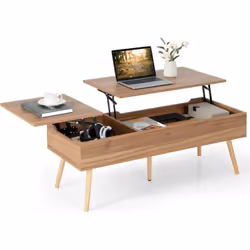 la table basse avec rangement dispose d'un plateau divisé qui peut être soulevé vers l'avant et sur le côté, pour assurer la  ...