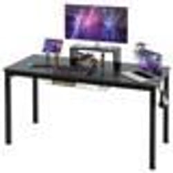 COSTWAY Bureau Gaming /  Table pour Gamer 140 x 60 x 74 cm (L x l x H) - Etagère pour Ecran Support pour TabletteCrochet Casque