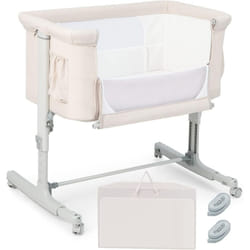 Costway - Lit Cododo Bébé 3 en 1 avec Hauteur Réglable 5 Niveaux, Lit Berceau Inclinaison de 10° avec Matelas Confortable,Maille Respirante,Charge
