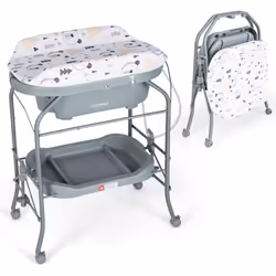 Description générale Préservez votre dos avec cette table à langer avec baignoire ! Conçue pour être polyvalente, elle peut ê ...