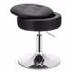 COSTWAY Tabouret de Bar Pivotante à 360° Couvercle Amovible Rangement Caché Hauteur Réglable 51 - 66 CM pour Salon Bureau Noi ...