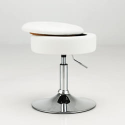 Costway - Tabouret de Coiffeuse Pivotante à 360 Degrés Hauteur Réglable 51-66 cm, Tabouret de Maquillage Couvercle Amovible Rangement Caché, pour