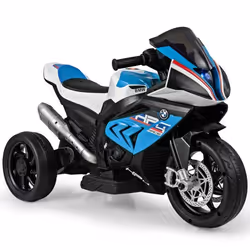 COSTWAY BMW Moto Électrique 6V pour Enfants 3-8 Ans 3 km/h USB Musique Lumineux Cadeau Idéal Noël pour Enfants Bleu