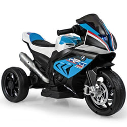 COSTWAY BMW Moto Électrique 6V pour Enfants 3-8 Ans 3 km/h USB Musique Lumineux Cadeau Idéal Noël pour Enfants Bleu