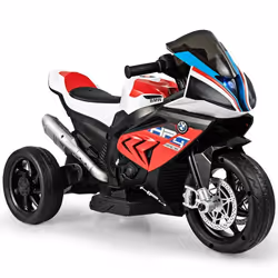 COSTWAY BMW Moto Électrique 6V pour Enfants 3-8 Ans 3 km/h USB Musique Lumineux Cadeau Idéal Noël pour Enfants Rouge