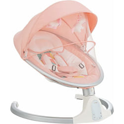 Costway - Transat Bébé Électrique avec 5 Amplitudes/Balancelle Bébé 0-6 Mois Télécommandé avec Musique, 2 Jouets, Harnais à 5 Points, Minuterie 15-60