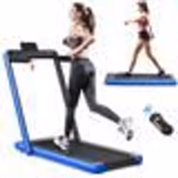 COSTWAY Tapis de Course Pliable 075HP Double Affichage LED APP et Télécommande Vitesse Motorisé 12 km-h Surface 40x100cm Bleu