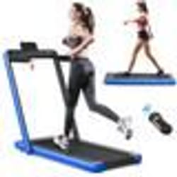 COSTWAY Tapis de Course Pliable 075HP Double Affichage LED APP et Télécommande Vitesse Motorisé 12 km-h Surface 40x100cm Bleu