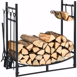 Description générale Mesurant 76 cm x 33 cm x 76 cm, ce porte-bûches offre un espace de stockage suffisant pour empiler le bo ...
