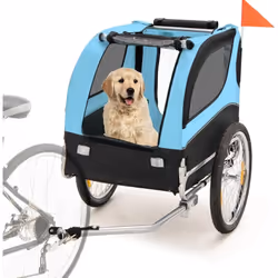 Description générale La remorque pour vélo pour animaux de compagnie est un moyen idéal et sécurisé d'emmener votre ami à fou ...