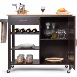 【Meuble de rangement de cuisine parfait : 】Le chariot roulant de cuisine a un large comptoir qui vous offre un grand espace p ...