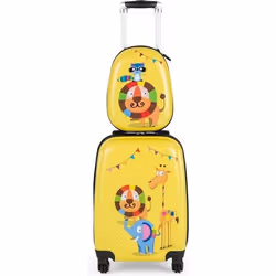 Valise Cabine Enfant - COSTWAY - Lion - Poignée Rétractable - Roues 360° - Étanche