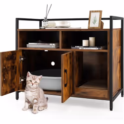 Description générale Le placard à double porte est une solution idéale pour intégrer votre bac à litière pour chat tout en of ...