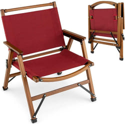 Chaise de Camping Pliante Charge 150KG avec Cadre en Bambou Massif/Chaise Pliante d'Extérieur avec Accoudoirs Hauteur d'Assise 34CM-Idéal pour