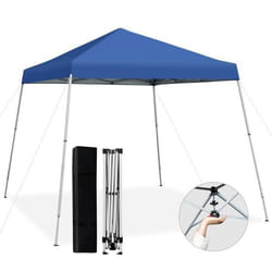 Tonnelle de Jardin Pliable - COSTWAY - Gazebo Barnum - Hauteur Réglable - Anti-UVImperméable - Bleu