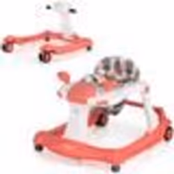 COSTWAY Trotteur Bébé Pliable Musical 2 en 1 Hauteur et Vitesse Réglables Effet Sonore avec Lumières Coussin de Siège Lavable ...