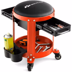 Description générale Soutenu par un cadre métallique robuste, ce tabouret roulant pour la mécanique permet à la plupart des u ...