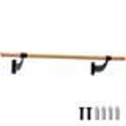 COSTWAY Barre de Danse Murale 120 cm Hauteur Fixe Ø 38 mm en Bois de Hêtre pour Yoga Etirements Exercice Noir & Naturel