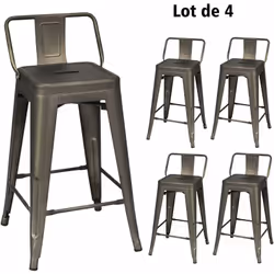 Description générale Découvrez notre ensemble de 4 chaises en métal au design élégant et moderne, parfaites pour divers envir ...