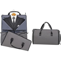 COSTWAY Sac de Voyage en PU Convertible Housses à Vêtements Suspendu 50L Sac de Sport pour Hommes et Femmes Gris