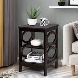COSTWAY Table de Chevet à 3 Niveaux Table dAppoint Simple et Contemporain pour Chambre Salon 40 x 40 x 61 cm Café