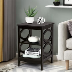 COSTWAY Table de Chevet à 3 Niveaux Table dAppoint Simple et Contemporain pour Chambre Salon 40 x 40 x 61 cm Café