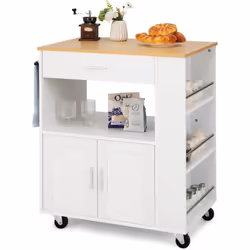 Description générale Ce chariot îlot de cuisine est une solution pratique pour organiser votre espace culinaire. Il dispose d ...