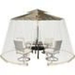 COSTWAY Moustiquaire Cylindrique pour Parasol/Tonnelle 25-3M avec 2 Portes Double Fermeture Éclair Cordon de Serrage Réglable Beige