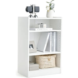 Bibliothèque à 3 Niveaux avec 2 Étagères Réglables et Dispositif Anti-renversement, Salon, Chambre, Bureau, 50 x 30 x 75 cm - Costway