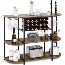À propos de cet article 【Meuble pour votre collection】 Cette étagères de vin dispose d’un casier à vin à 3 niveaux pour 18 bo ...