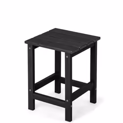 COSTWAY Table Basse de Jardin en HDPE L36 x P36 x H47 CM Anti-UV Charge max.:100 KG Table d’Appoint Intérieur Extérieur Noir