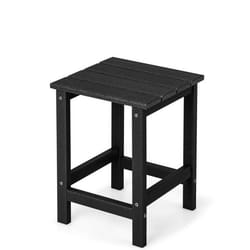 COSTWAY Table Basse de Jardin en HDPE L36 x P36 x H47 CM Anti-UV Charge max.:100 KG Table d’Appoint Intérieur Extérieur Noir