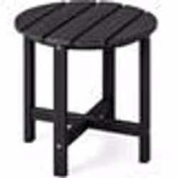 COSTWAY Table Basse de Jardin en HDPE Dia. 16 x H46 CM Anti-UV Charge max.:100 KG Table d’Appoint Intérieur Extérieur Noir