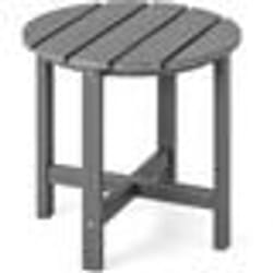 COSTWAY Table Basse de Jardin en HDPE Dia. 16 x H46 CM Anti-UV Charge max.:100 KG Table d’Appoint Intérieur Extérieur Gris