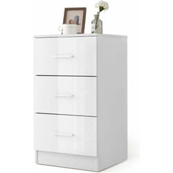Caisson de Bureau Meuble de Rangement avec 3 Tiroirs pour Feuilles A4, Lettre,Dossiers et Documents 37 x 34 x 66,5 cm Blanc - Costway