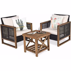 【 Chaises en rotin avec coussins 】 Nos chaises en rotin PE disposent d’un dossier ergonomique pour soutenir votre dos et d’ac ...