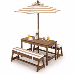 ☂️【Table de pique-nique polyvalente :】Composé d'1 table et de 2 bancs, cet ensemble de table de pique-nique peut accueillir 4 ...