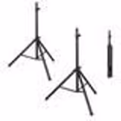 COSTWAY Lot 2 Supports pour Enceintes sono DJ Pliable Hauteur Réglable sur 5 Niveaux Structure en Métal Insert Compatible 35 ...