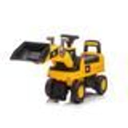 COSTWAY Jouet Bulldozer Porteur Enfants avec Volant Godet Réglable Bouton Klaxon Stockage de Siège 25kg 1-3 Ans