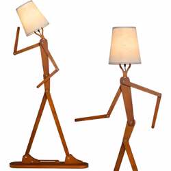 Description générale Ce lampadaire a un design humanoïde avec des articulations flexibles et réglables, ainsi qu'une base ave ...