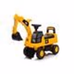 COSTWAY Tracteur pour Enfant Jouet Pelle avec Seau Rotatif Roues Anti-dérapantes Bouton Klaxon Stockage de Siège 25kg 1-3 Ans
