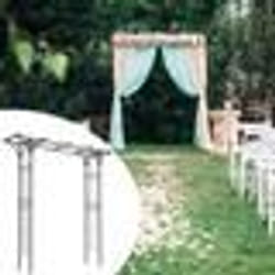 COSTWAY Arche Mariage en Métal de Jardin pour Plantes Grimpantes 208 x 52 x 208 cm Revêtu de Poudre Décorations DIY Patio