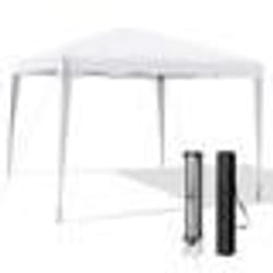 Tonnelle de Jardin Pliante Instantanée - COSTWAY - Protection UV - 3 Hauteur Réglable - Cadre en Métal Blanc