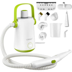 Costway - Nettoyeur à Vapeur à Main Portable 1000W avec Réservoir d'Eau de 300 ml, Machine de Nettoyage 10 Accessoires avec tuyau 116CM et cordon 3M,